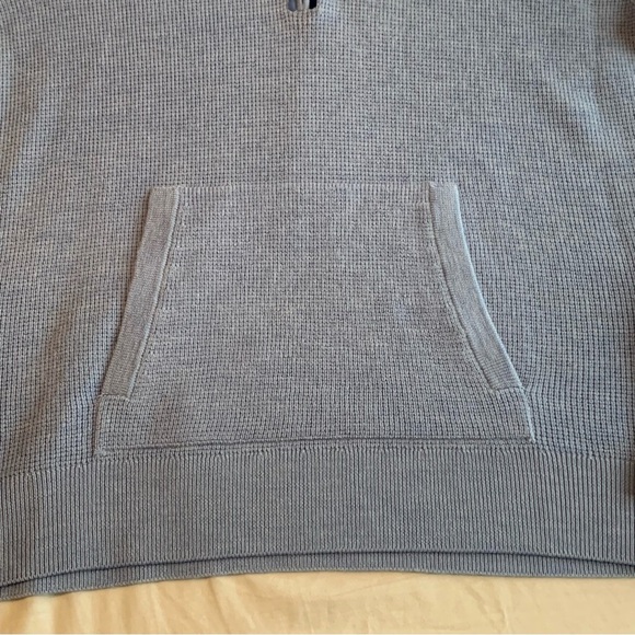 G/Fore Waffle Stitch Hooded Sweater Large Wool Womens Top Golf Ice Blue Soft NEW - Picture 4 of 13